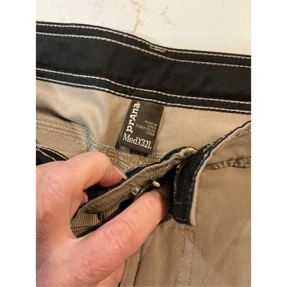 PRANA Stretch Zion Straight M X 32L Belted Pants Hiking Nylon - Picture 4 of 10